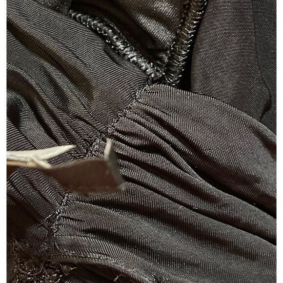 BCBGMaxazria Bodycon Mini Dress Black M Medium Open Back Stretch - Picture 5 of 7